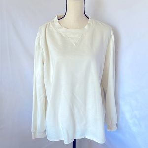 Mododoc Los Angles cream sweatshirt size‎ large pleated shoulders